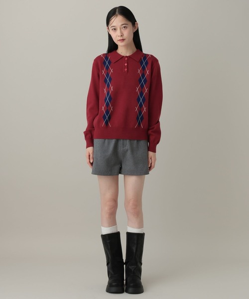 3.3 Field Trip (3.3フィールドトリップ)の「3.3 Field Trip/アーガイルニットプルオーバー(ニット/セーター・レディース・レッド/グレー/ネイビー・FREE)」の20枚目の写真