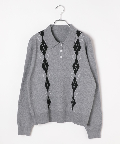 3.3 Field Trip (3.3フィールドトリップ)の「3.3 Field Trip/アーガイルニットプルオーバー(ニット/セーター・レディース・レッド/グレー/ネイビー・FREE)」の10枚目の写真