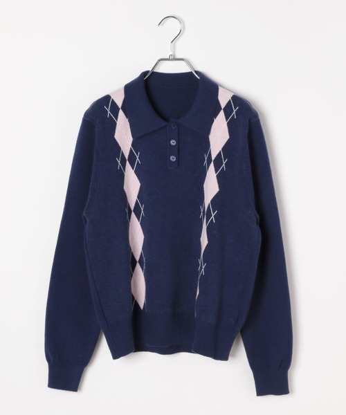 3.3 Field Trip (3.3フィールドトリップ)の「3.3 Field Trip/アーガイルニットプルオーバー(ニット/セーター・レディース・レッド/グレー/ネイビー・FREE)」の12枚目の写真