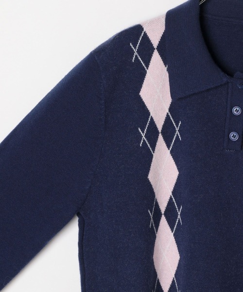 3.3 Field Trip (3.3フィールドトリップ)の「3.3 Field Trip/アーガイルニットプルオーバー(ニット/セーター・レディース・レッド/グレー/ネイビー・FREE)」の15枚目の写真