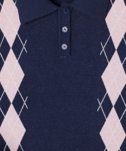 3.3 Field Trip (3.3フィールドトリップ)の「3.3 Field Trip/アーガイルニットプルオーバー(ニット/セーター・レディース・レッド/グレー/ネイビー・FREE)」の7枚目の写真