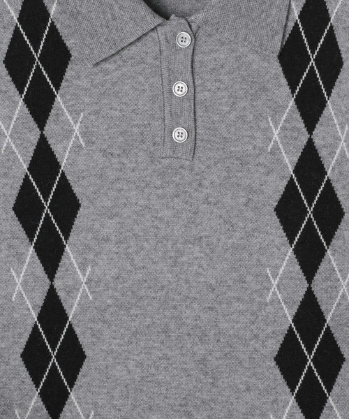 3.3 Field Trip (3.3フィールドトリップ)の「3.3 Field Trip/アーガイルニットプルオーバー(ニット/セーター・レディース・レッド/グレー/ネイビー・FREE)」の8枚目の写真