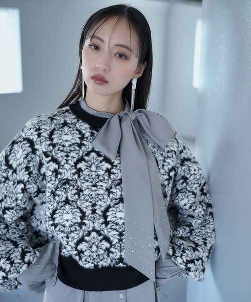 2WAYダマスクガラニットプルオーバー(HARE)（ニット/セーター）｜HARE