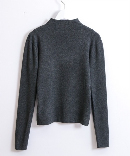 STAY MOTION（ステイモーション）の「【WEB限定】フロントリボンハイネックニットトップス［韓国ファッション ガーリー］（ニット/セーター・レディース・チャコールグレー/アイボリー/ブラック/ブラウン/ボルドー・F）」の18枚目の写真