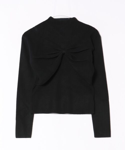 STAY MOTION（ステイモーション）の「【WEB限定】フロントリボンハイネックニットトップス［韓国ファッション ガーリー］（ニット/セーター・レディース・チャコールグレー/アイボリー/ブラック/ブラウン/ボルドー・F）」の7枚目の写真