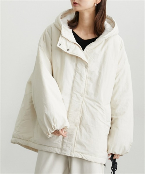 nissen（ニッセン）の「モンスターパーカー（ダウンジャケット/コート・レディース・ライトカーキ/ブラック/アイボリー・M/L）」の10枚目の写真