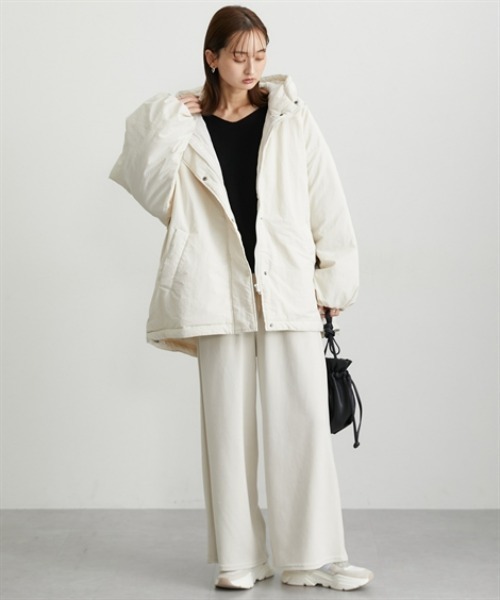 nissen（ニッセン）の「モンスターパーカー（ダウンジャケット/コート・レディース・ライトカーキ/ブラック/アイボリー・M/L）」の12枚目の写真