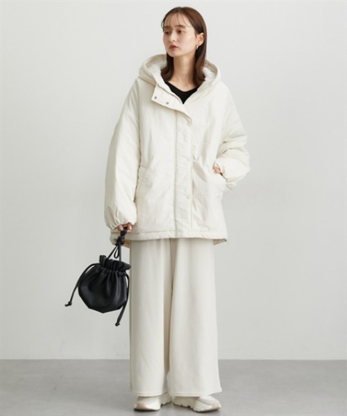 nissen（ニッセン）の「モンスターパーカー（ダウンジャケット/コート・レディース・ライトカーキ/ブラック/アイボリー・M/L）」の13枚目の写真