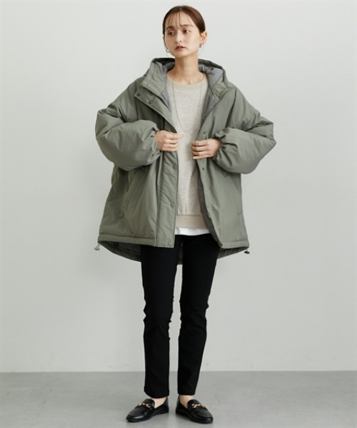 nissen（ニッセン）の「モンスターパーカー（ダウンジャケット/コート・レディース・ライトカーキ/ブラック/アイボリー・M/L）」の15枚目の写真