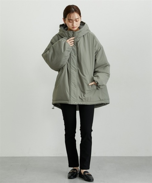 nissen（ニッセン）の「モンスターパーカー（ダウンジャケット/コート・レディース・ライトカーキ/ブラック/アイボリー・M/L）」の18枚目の写真