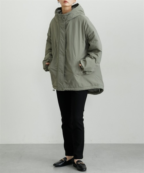 nissen（ニッセン）の「モンスターパーカー（ダウンジャケット/コート・レディース・ライトカーキ/ブラック/アイボリー・M/L）」の22枚目の写真