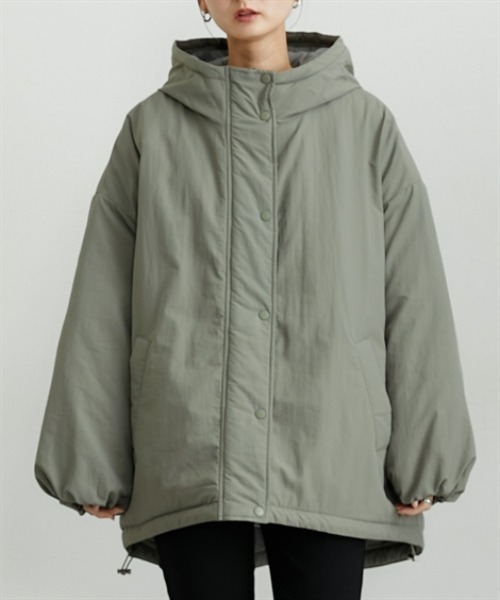 nissen（ニッセン）の「モンスターパーカー（ダウンジャケット/コート・レディース・ライトカーキ/ブラック/アイボリー・M/L）」の14枚目の写真