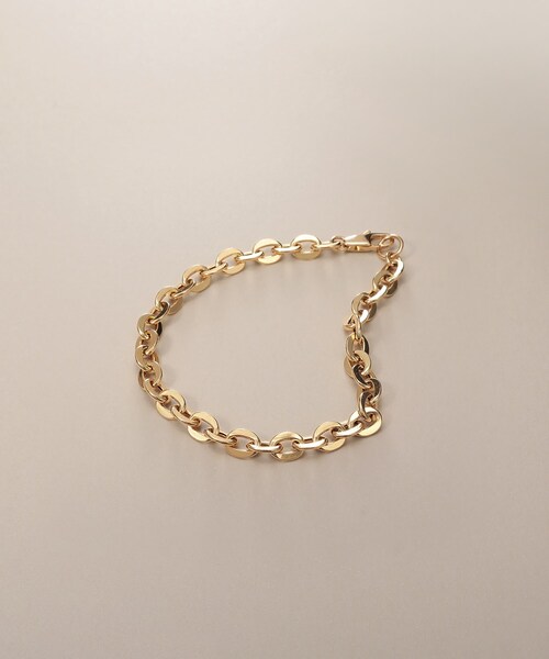 COCOSHNIK（ココシュニック）の「K18中空フラットアズキチェーン ブレスレットL（ブレスレット・レディース・イエローゴールド・17）」の2枚目の写真