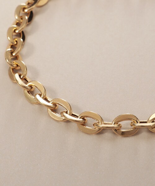 COCOSHNIK（ココシュニック）の「K18中空フラットアズキチェーン ブレスレットL（ブレスレット・レディース・イエローゴールド・17）」の3枚目の写真