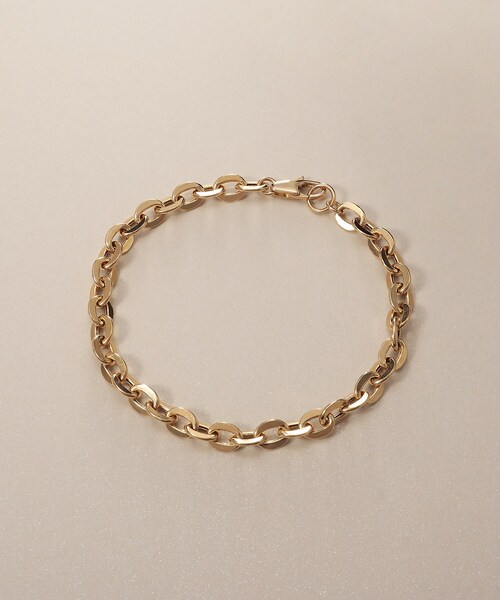 COCOSHNIK（ココシュニック）の「K18中空フラットアズキチェーン ブレスレットL（ブレスレット・レディース・イエローゴールド・17）」の5枚目の写真