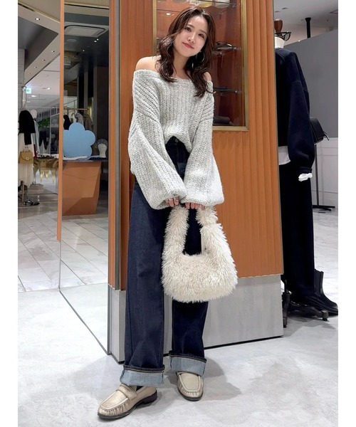 Ungrid（アングリッド）の「【Ca】ハイウエストルーズストレートデニム（デニムパンツ・レディース・インディゴブルー・25inch/24inch/26inch）」の9枚目の写真