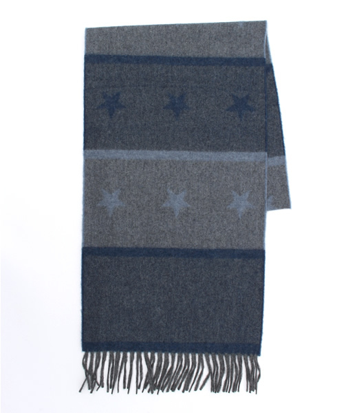 JOURNAL STANDARD(ジャーナルスタンダード)の「BEGG×JS/ベグ:別注星柄マフラー#(マフラー・メンズ・ネイビー/チャコールグレー/カーキ・FREE)」の1枚目の写真