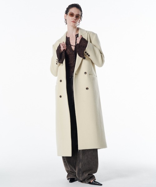 JOSE MOON(ジョゼムーン)の「CLASSIC DUBLE COAT/クラシックダブルコート(チェスターコート・レディース・グレー/ブラック/イエロー系その他・36/38)」の3枚目の写真