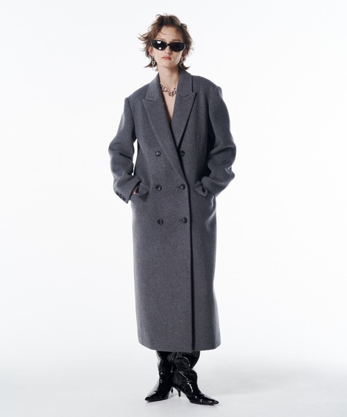 JOSE MOON(ジョゼムーン)の「CLASSIC DUBLE COAT/クラシックダブルコート(チェスターコート・レディース・グレー/ブラック/イエロー系その他・36/38)」の1枚目の写真