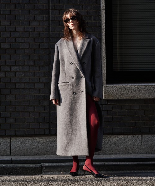 JOSE MOON(ジョゼムーン)の「CLASSIC DUBLE COAT/クラシックダブルコート(チェスターコート・レディース・グレー/ブラック/イエロー系その他・36/38)」の17枚目の写真