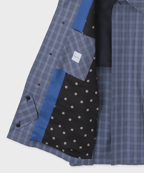 Paul Smith(ポールスミス)の「ブリティッシュグレンチェック スプリングコート / 143118 811Y(ステンカラーコート・メンズ・ブルー・LARGE)」の5枚目の写真