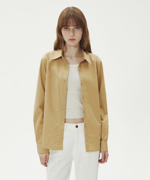 LADY VOLUME(レディーボリューム)の「CLASSIC LINE BASIC SHIRT_BEIGE(シャツ/ブラウス・レディース・その他・SMALL/MEDIUM)」の1枚目の写真