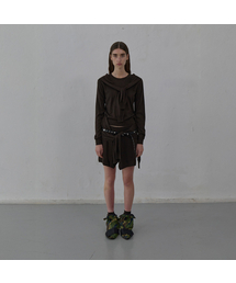 TIED DETAIL KNIT TOP (BROWN)