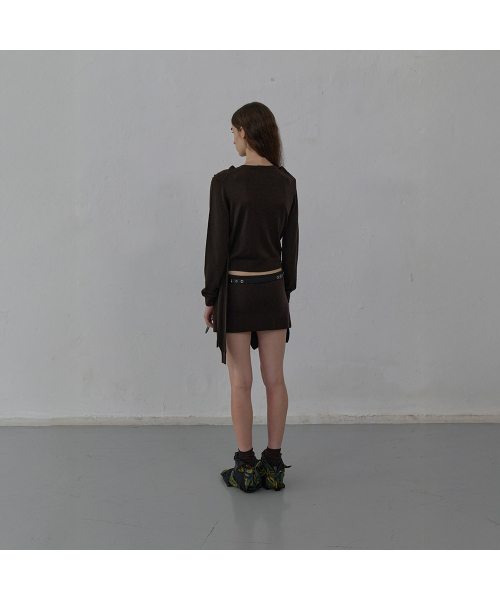 LCDC TM(エルシーディーシーティーエム)の「TIED DETAIL KNIT TOP (BROWN)(ニット/セーター・レディース・その他・SMALL/MEDIUM)」の3枚目の写真