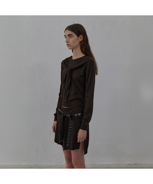 LCDC TM(エルシーディーシーティーエム)の「TIED DETAIL KNIT TOP (BROWN)(ニット/セーター・レディース・その他・SMALL/MEDIUM)」の5枚目の写真