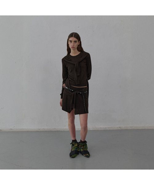 LCDC TM(エルシーディーシーティーエム)の「TIED DETAIL KNIT TOP (BROWN)(ニット/セーター・レディース・その他・SMALL/MEDIUM)」の6枚目の写真