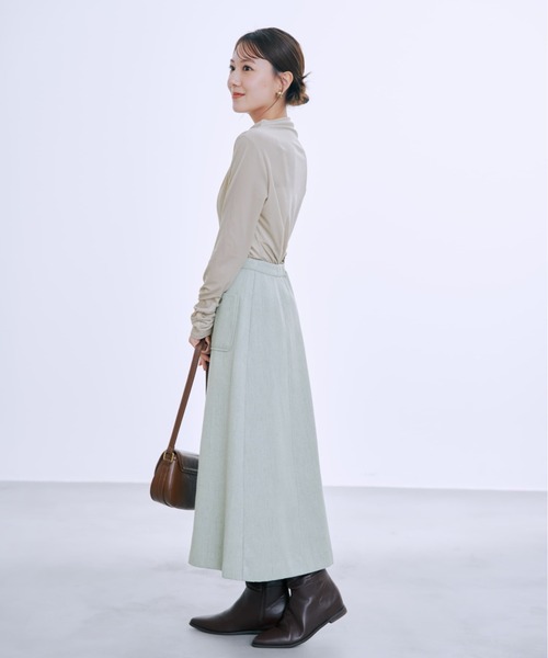 COHINA(コヒナ)の「シアーベロアギャザースリーブトップス 【低身長・小柄女性】(Tシャツ/カットソー・レディース・グレー/ブラック/ホワイト・ONE SIZE)」の15枚目の写真