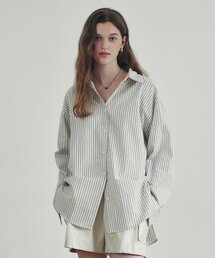 LOEIL（ロエイユ）の「クリーンオーバーサイズストライプシャツ - アイボリー（シャツ/ブラウス）」