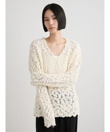 オーバーサイズVネックチャンキーニット