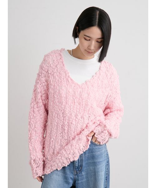 オーバーサイズVネックチャンキーニット（ニット/セーター