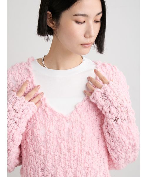 オーバーサイズVネックチャンキーニット（ニット/セーター