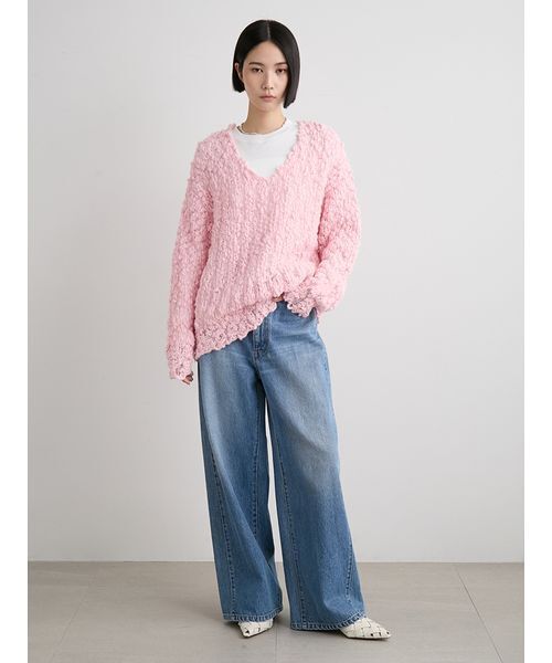 オーバーサイズVネックチャンキーニット（ニット/セーター