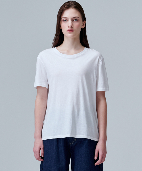 MALOUPE(マロップ)の「5201 シグネチャーコットンTシャツ (ホワイト)(Tシャツ/カットソー・レディース・ホワイト・FREE)」の1枚目の写真