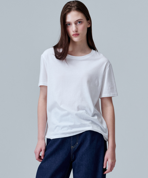 MALOUPE(マロップ)の「5201 シグネチャーコットンTシャツ (ホワイト)(Tシャツ/カットソー・レディース・ホワイト・FREE)」の2枚目の写真