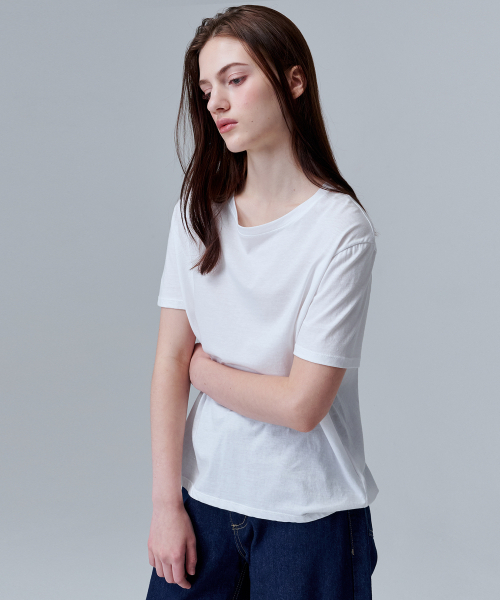 MALOUPE(マロップ)の「5201 シグネチャーコットンTシャツ (ホワイト)(Tシャツ/カットソー・レディース・ホワイト・FREE)」の3枚目の写真