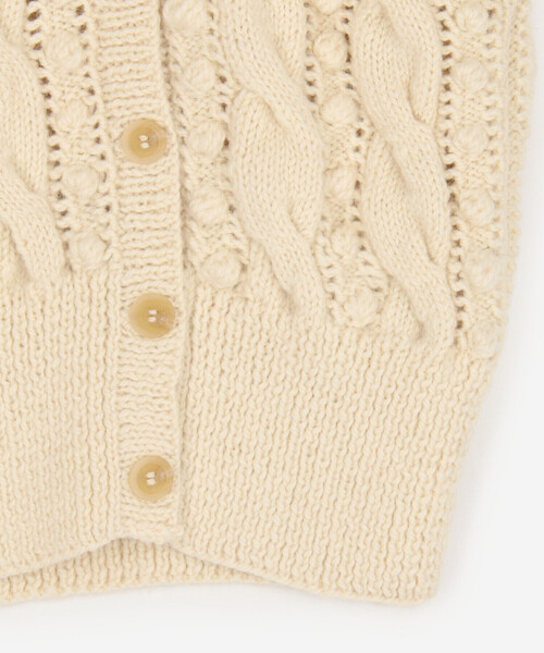 crinkle crinkle crinkle（クリンクルクリンクルクリンクル）の「crinkle crinkle crinkle | ポップコーン ハンドニットカーディガン WOMEN（カーディガン/ボレロ・レディース・オフホワイト・F）」の6枚目の写真