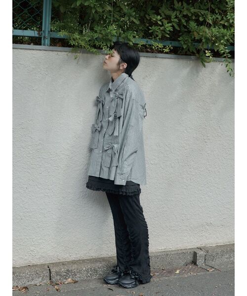 merry jenny（メリージェニー）の「ribbonプラットフォームスニーカー（スニーカー・レディース・ブラック/アイボリー・LARGE/MEDIUM）」の7枚目の写真