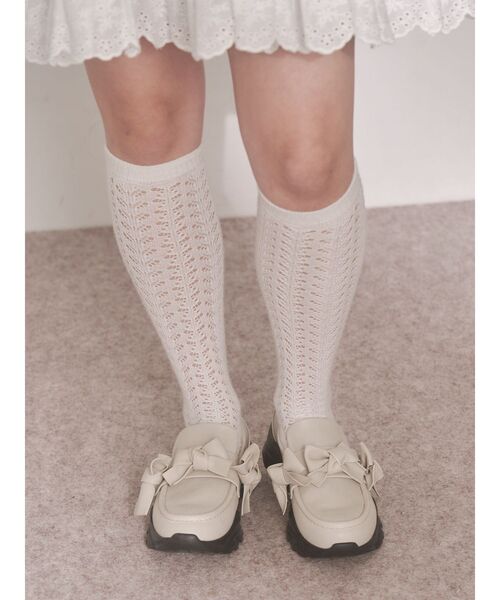 merry jenny（メリージェニー）の「ribbonプラットフォームスニーカー（スニーカー・レディース・ブラック/アイボリー・LARGE/MEDIUM）」の12枚目の写真