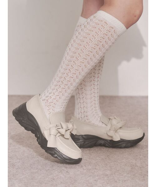 merry jenny（メリージェニー）の「ribbonプラットフォームスニーカー（スニーカー・レディース・ブラック/アイボリー・LARGE/MEDIUM）」の13枚目の写真