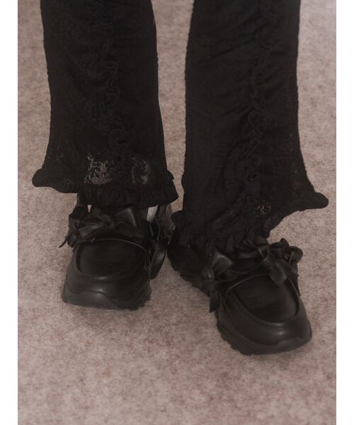 merry jenny（メリージェニー）の「ribbonプラットフォームスニーカー（スニーカー・レディース・ブラック/アイボリー・LARGE/MEDIUM）」の15枚目の写真