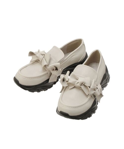 merry jenny（メリージェニー）の「ribbonプラットフォームスニーカー（スニーカー・レディース・ブラック/アイボリー・LARGE/MEDIUM）」の5枚目の写真