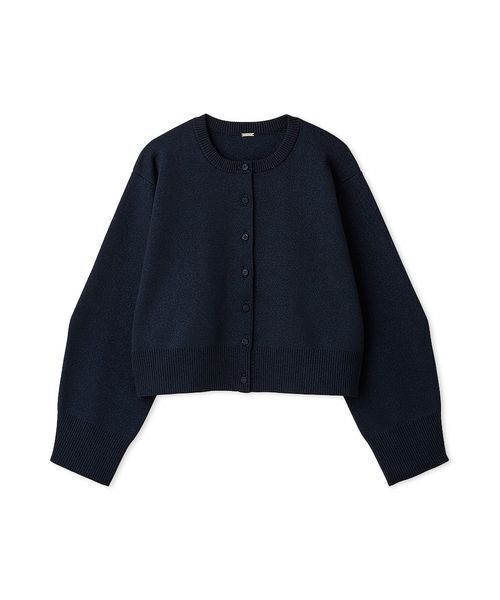 Mila Owen(ミラオーウェン)の「【セットアップ対応】フォルムアンサンブルくるみ釦ショートカーディガン(カーディガン/ボレロ・レディース・ネイビー/グリーン/ピンク/アイボリー/ブラック・F)」の4枚目の写真