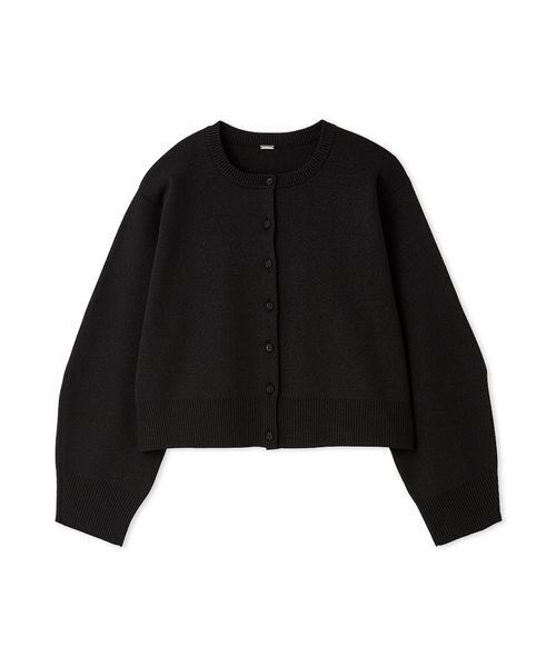 Mila Owen(ミラオーウェン)の「【セットアップ対応】フォルムアンサンブルくるみ釦ショートカーディガン(カーディガン/ボレロ・レディース・ネイビー/グリーン/ピンク/アイボリー/ブラック・F)」の2枚目の写真