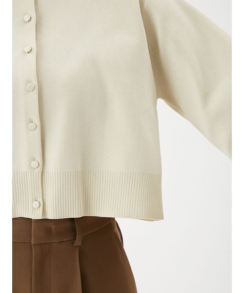 Mila Owen(ミラオーウェン)の「【セットアップ対応】フォルムアンサンブルくるみ釦ショートカーディガン(カーディガン/ボレロ・レディース・ネイビー/グリーン/ピンク/アイボリー/ブラック・F)」の12枚目の写真