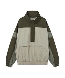 カラー ブロック アノラック カーキ
