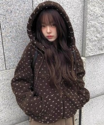 DIAVEL（ディアベル）の「【秋冬新作】4色展開/愛されハートドット中綿フードジャケット（ブルゾン）」